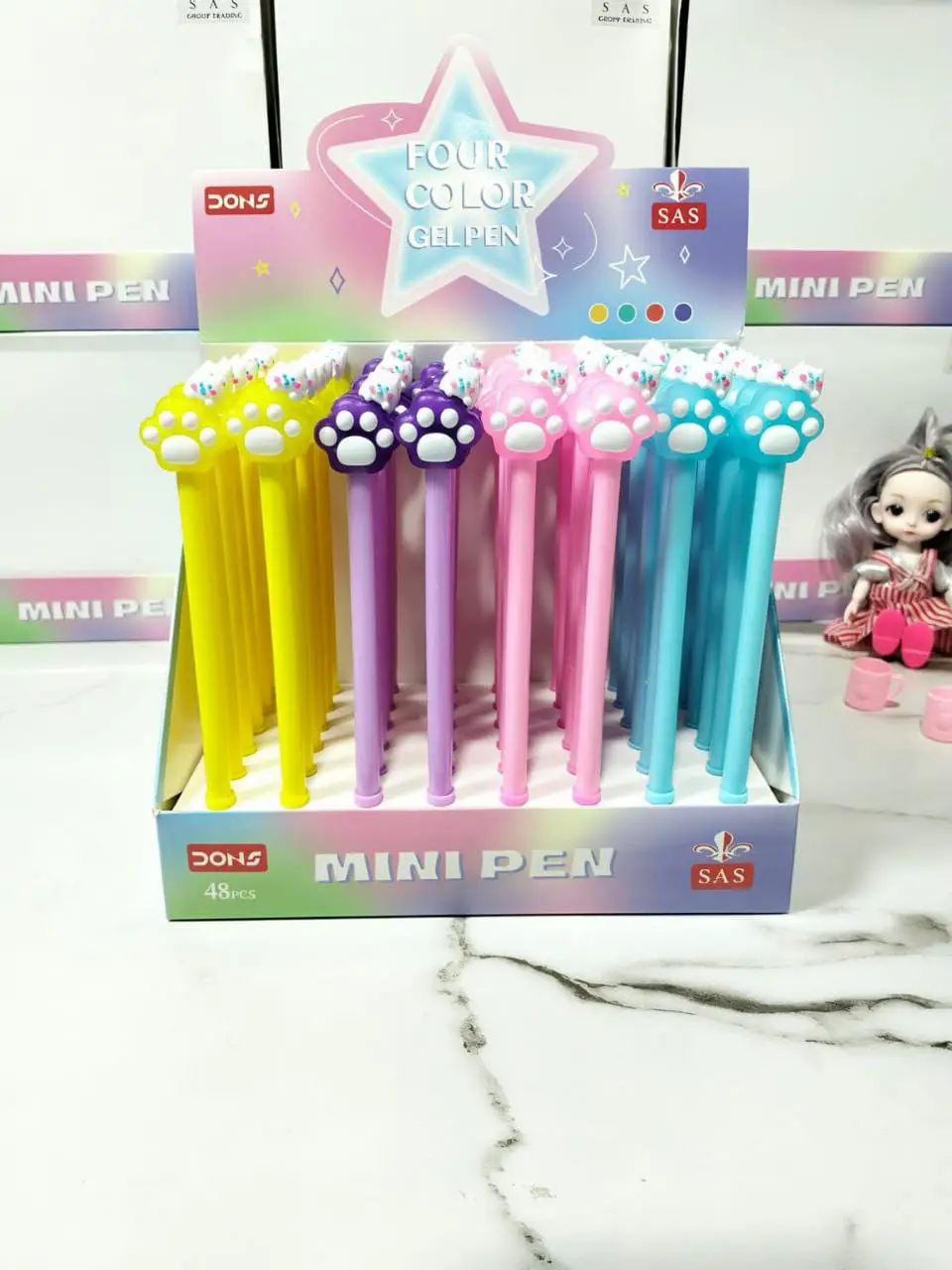 ( عرض ) قلم جيل اشكال 4 قطعة - كود 4